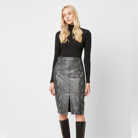 French Connection Dresses & Skirts - French connection snake skin pencil leather skirt